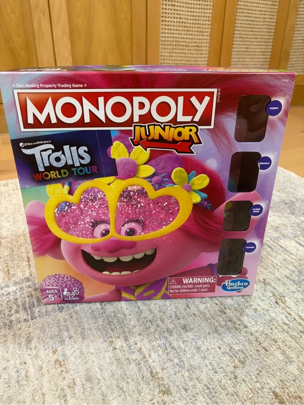 Kids Trolls Monopoly Junior Game - Pink & Yellow